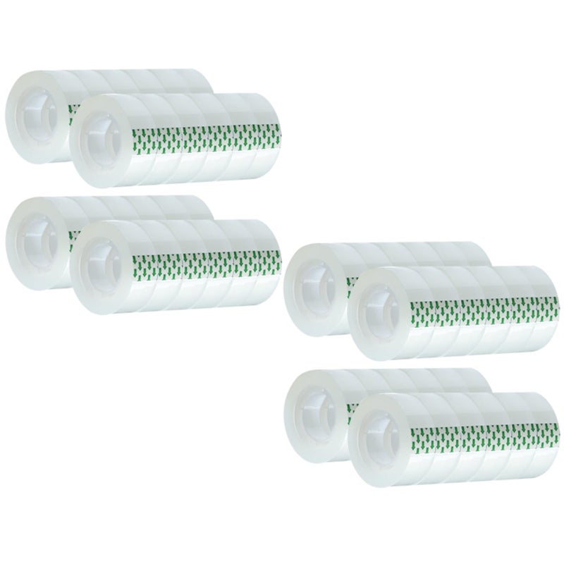 MJUNM 48 Rolls Transparent Tape Refills Rolls 3/4-Inch x 1000 inch, 1 inch Core, Clear Gift Wrapping Tape Refill Roll for Office, Home, School - Image 1